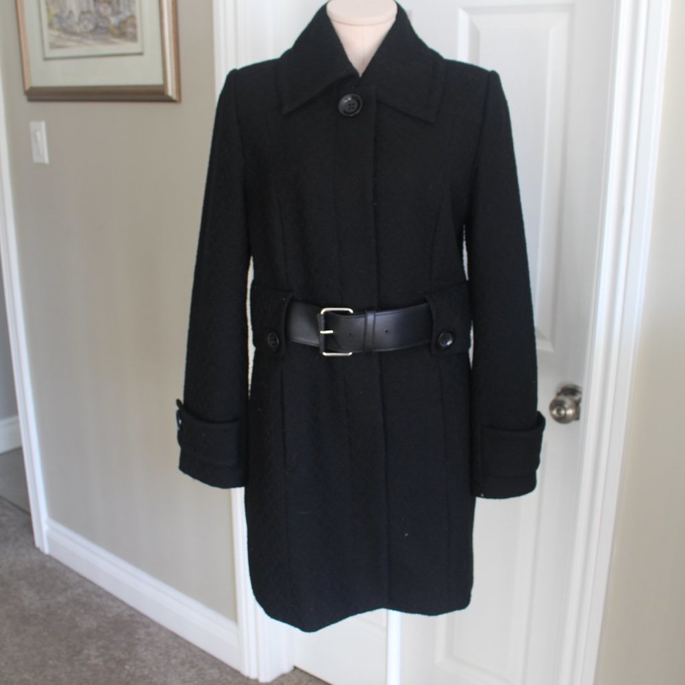 Roots Black belted coat